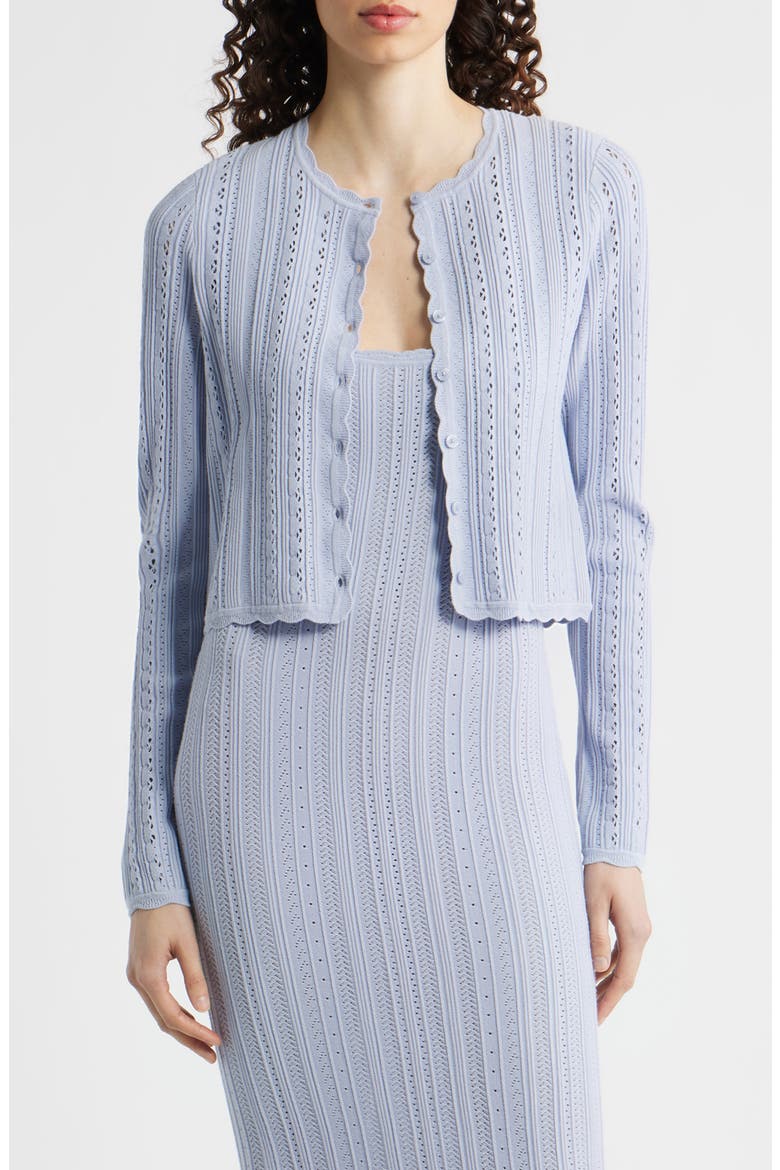 Peridot Pointelle Knit Cardigan, Main, color, MOON WASH