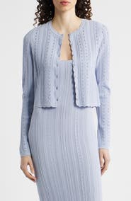 LoveShackFancy Peridot Pointelle Knit Cardigan