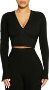 Naked Wardrobe Rib Crop Cardigan