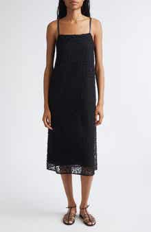 Virginie Embroidered Fringe Mesh Slipdress