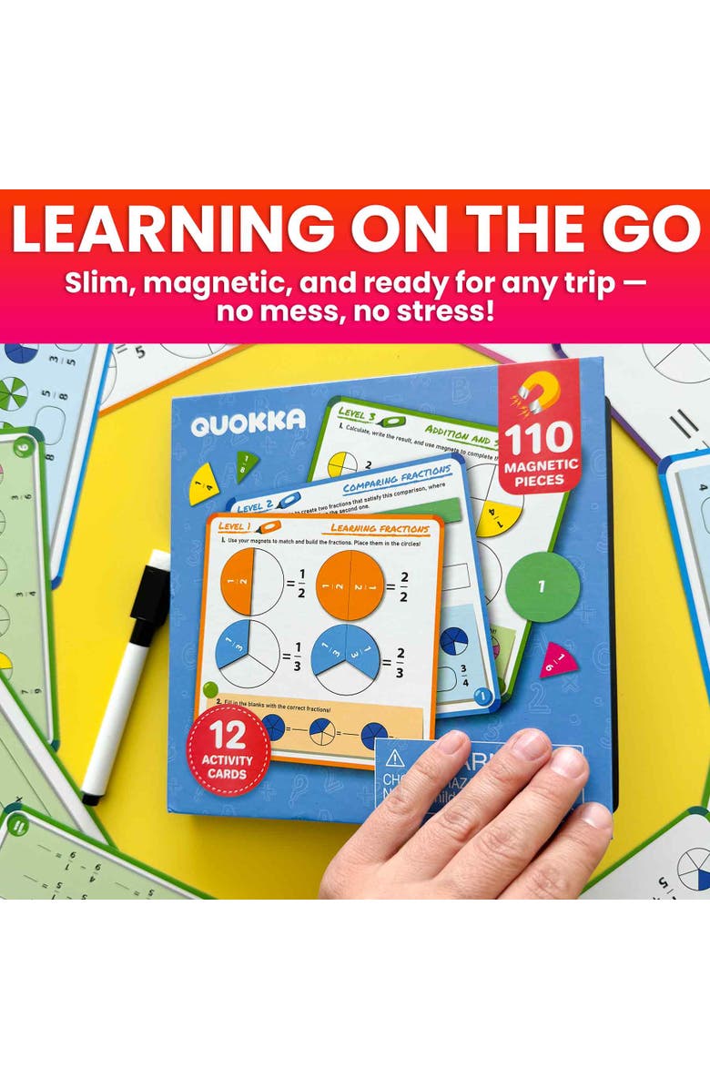 Quokka Magnetic Travel Puzzle Set - Animal, Space, Princess, and Math Puzzles for Kids, Alternate, color, Fraction Learning