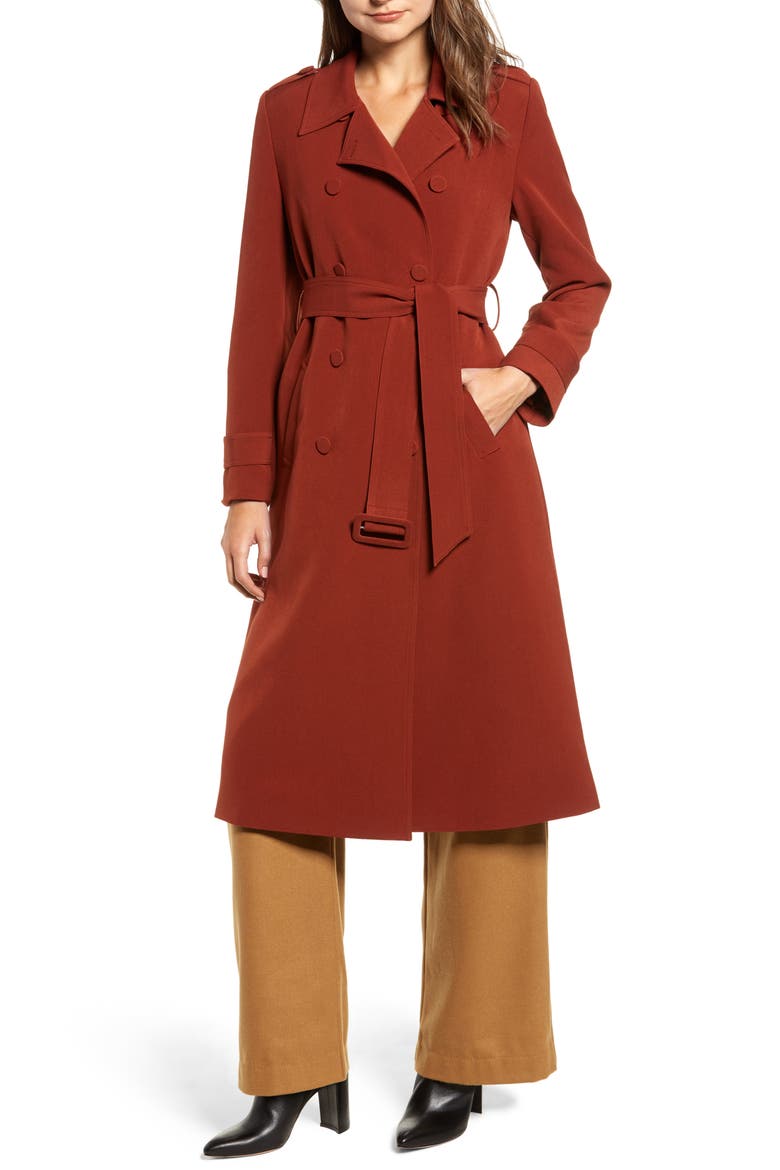 Chriselle Lim Chloe Trench Coat (Nordstrom Exclusive), Main, color, RUST