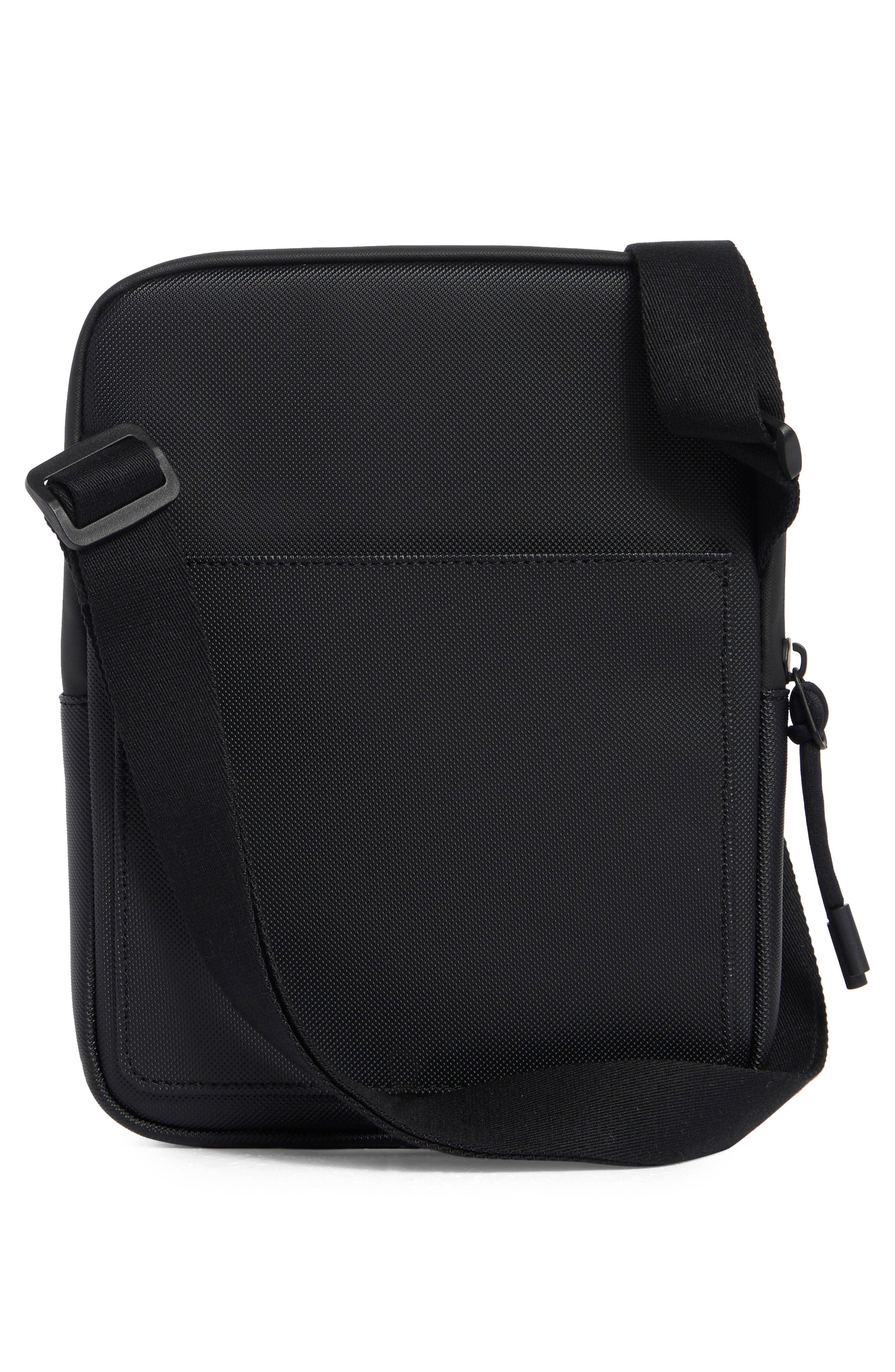 Lacoste Flat Crossover Bag, Alternate, color, Black