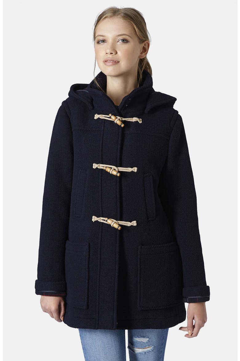 Hooded Duffle Coat, Main, color, NAVY BLUE