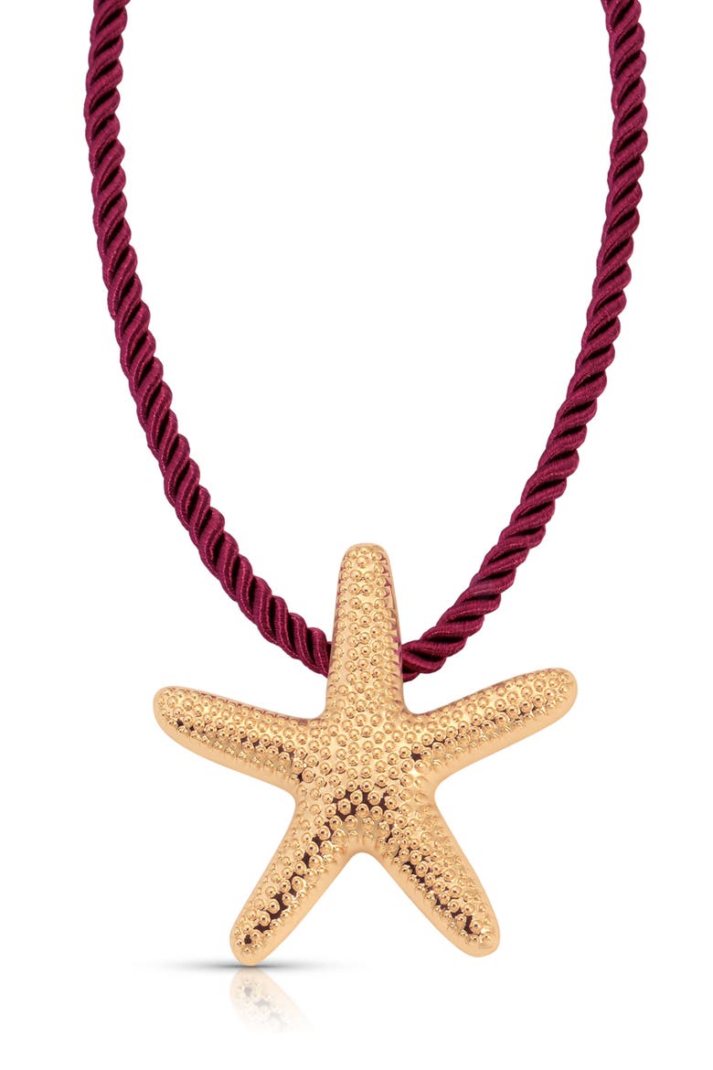 Starfish Pendant Necklace, Main, color, BURGUNDY