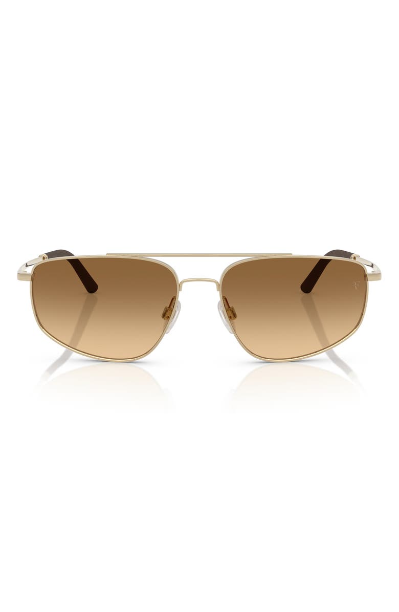 Oliver Peoples 59mm Pilot Sunglasses, Main, color, Brushed Gold/ Amber Gradient
