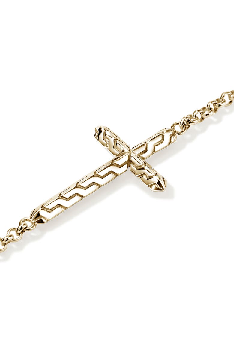 John Hardy JH Essential Cross Bracelet, Alternate, color, Gold