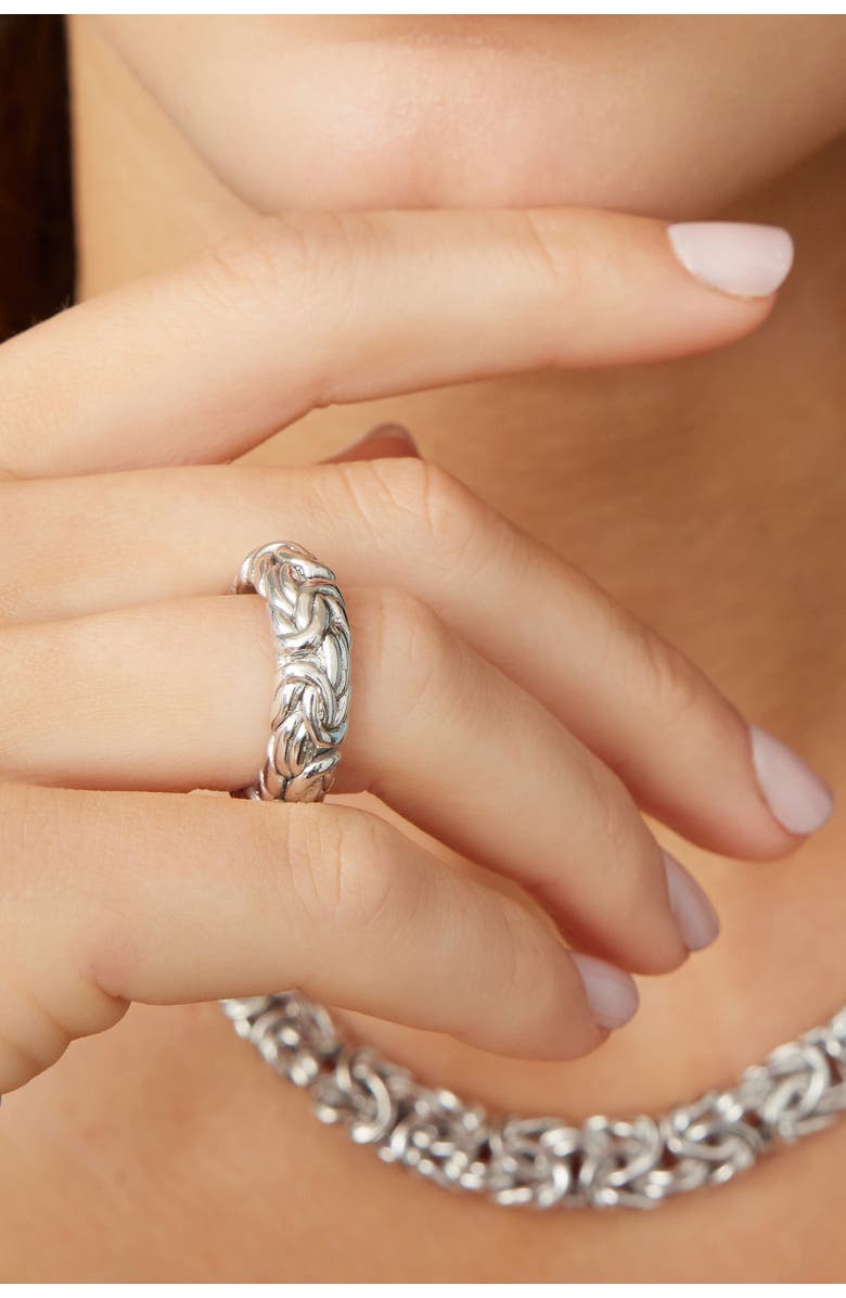 Oradina Sterling Silver Byzantine Artisan Ring, Alternate, color, Silver