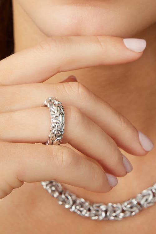 Oradina Sterling Silver Byzantine Artisan Ring In Silver