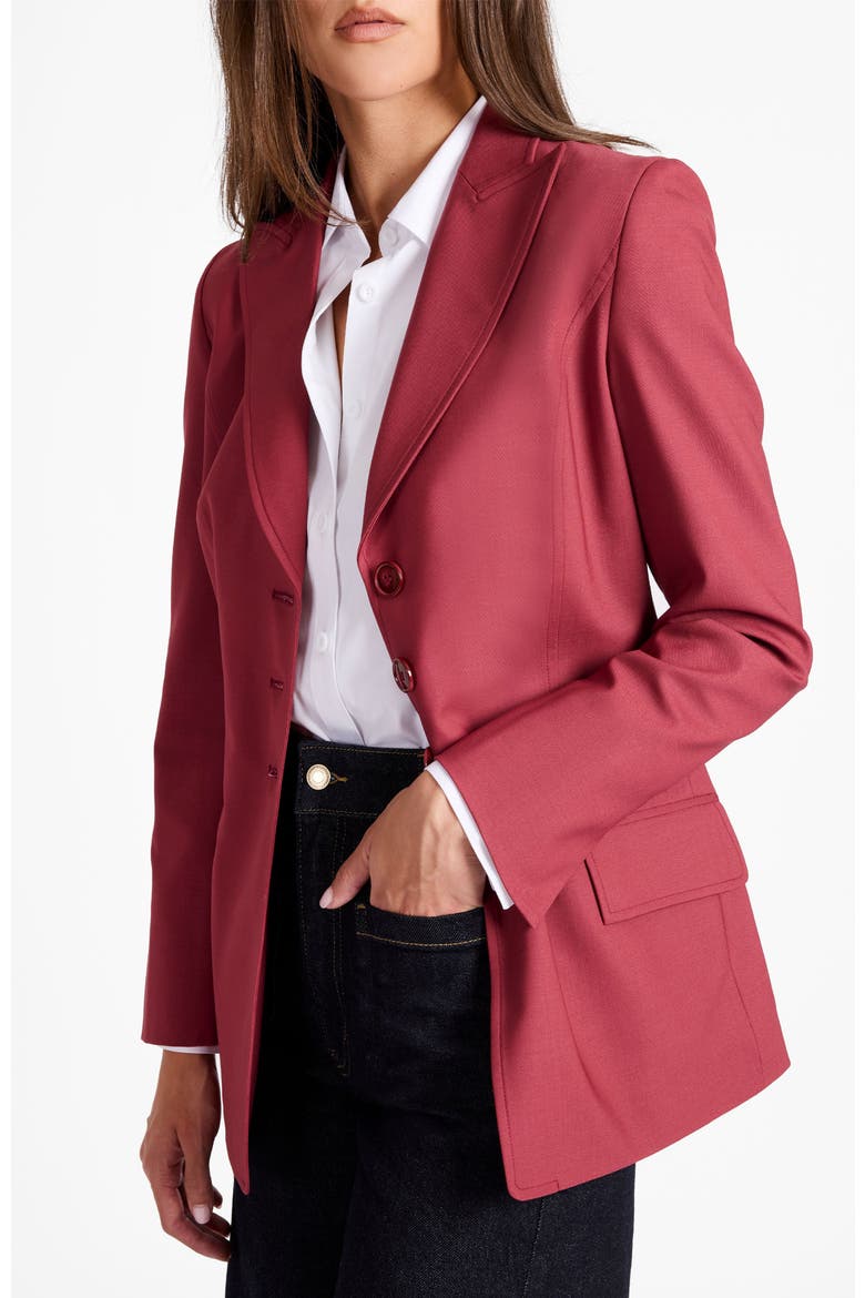 Freya Three Button Jacket in Stretch Wool, Alternate, color, CRUSHED BERRY