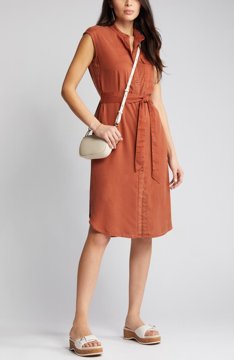 Caslon<sup>®</sup> Utility Sleeveless Shirtdress, Main, color,