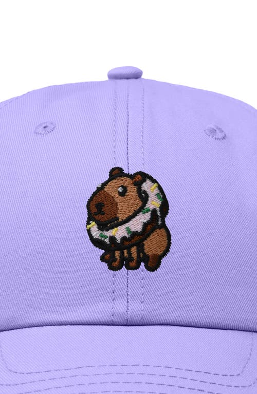 Dalix Capybara Donut Embroidered Cap In Lavender