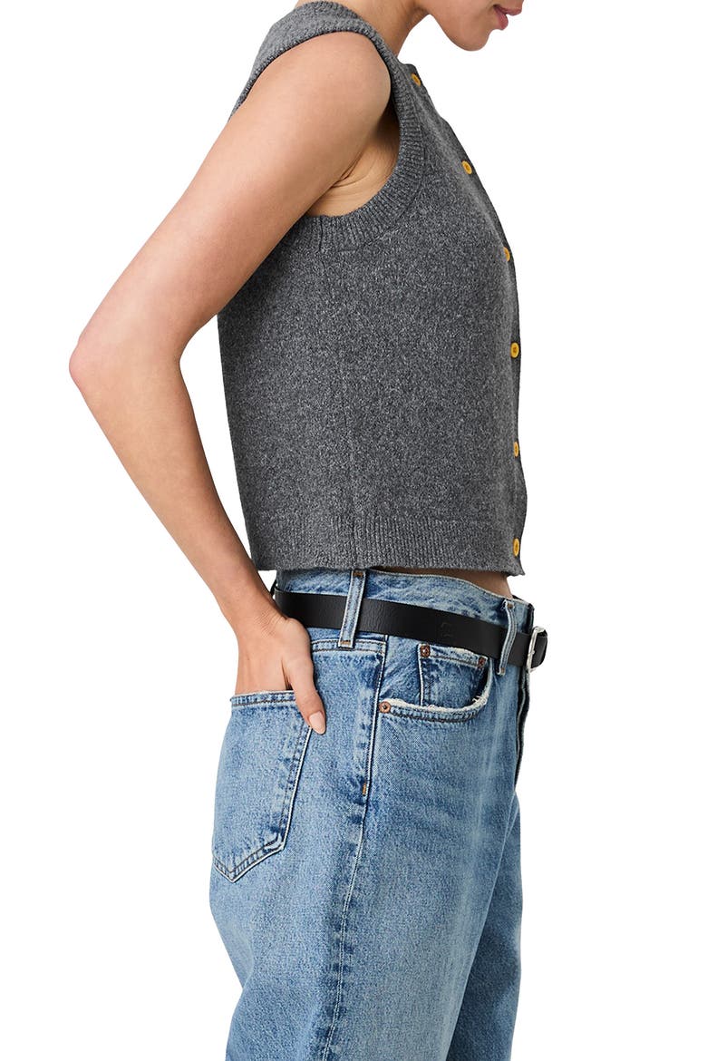 Aleyna Contrast Button Sweater Tank, Alternate, color, STONE HEATHER GREY