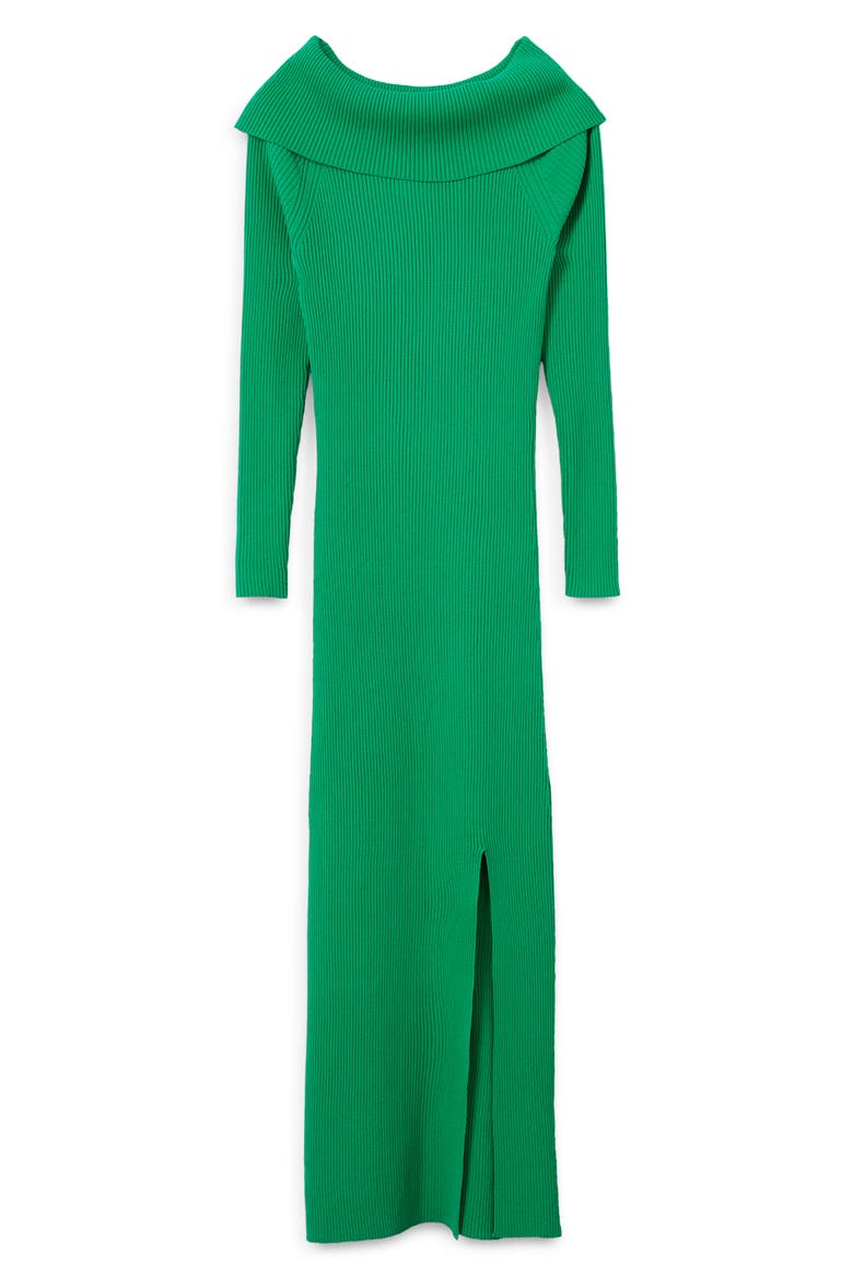 Long Sleeve Rib Sweater Dress, Alternate, color, GREEN