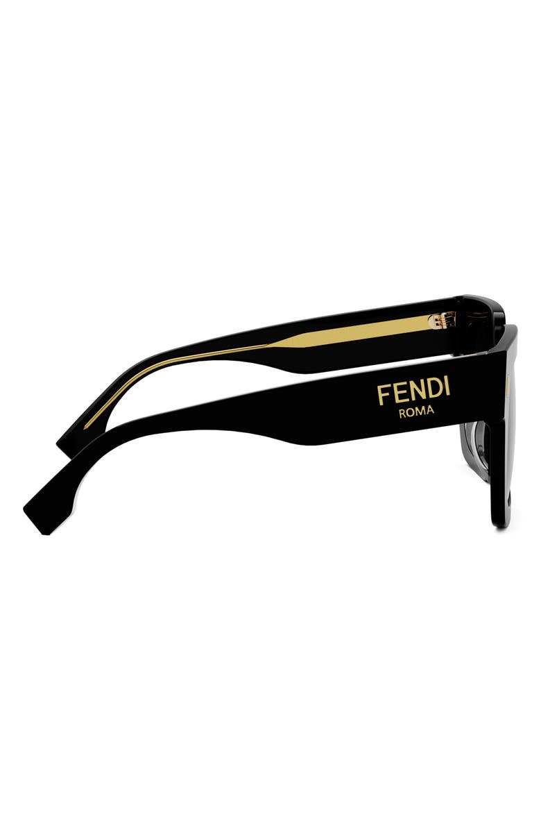 Fendi 'Fendi Roma 50mm Square Sunglasses, Alternate, color, Black