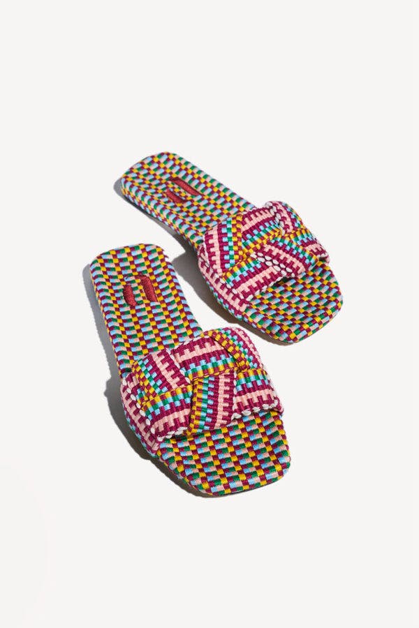 Martina Flat Mules, Alternate, color, Caribe