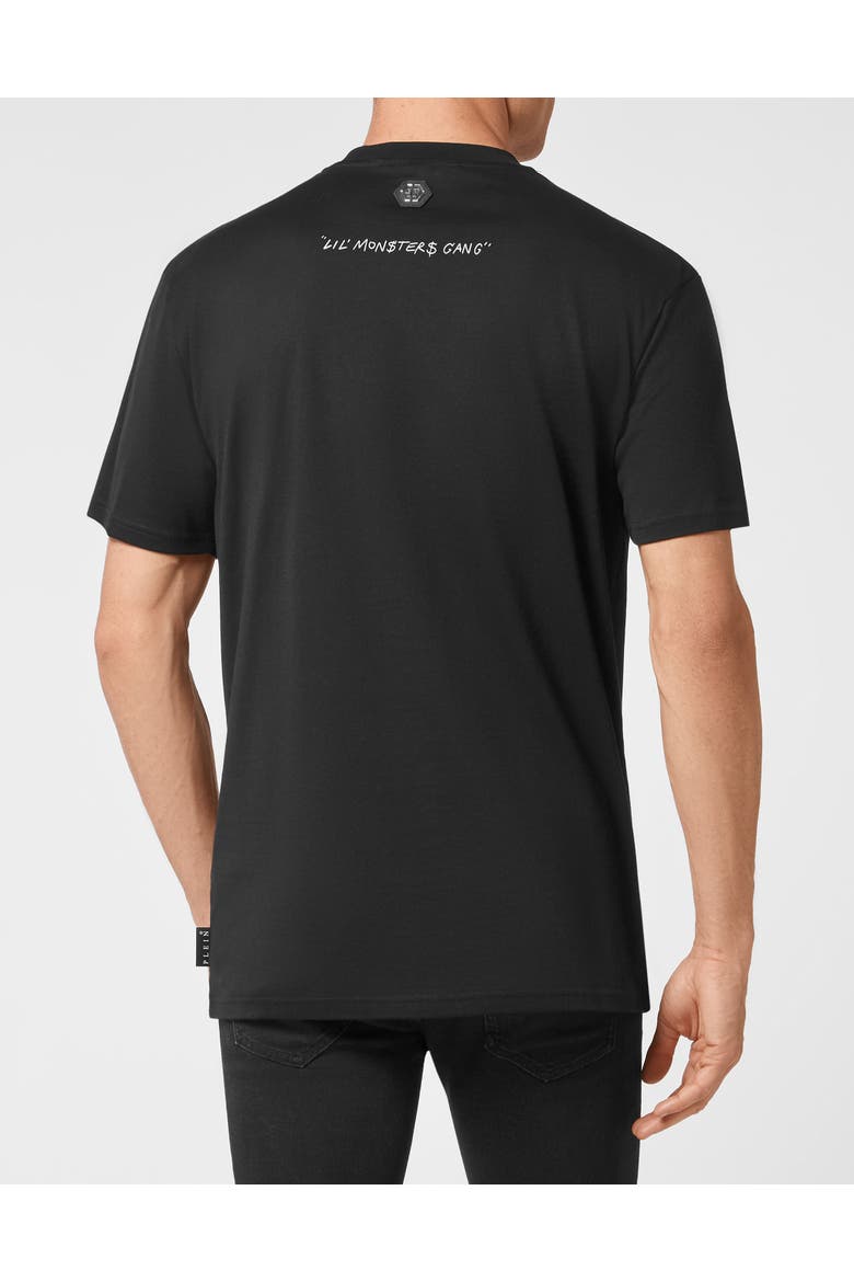 T-Shirt Round Neck Ss Monsters With Crystals Men, Alternate, color, black