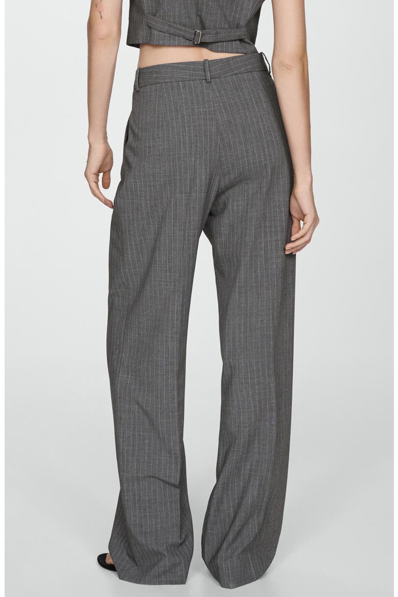 Pinstripe Pleat Front Pants, Alternate, color, GREY
