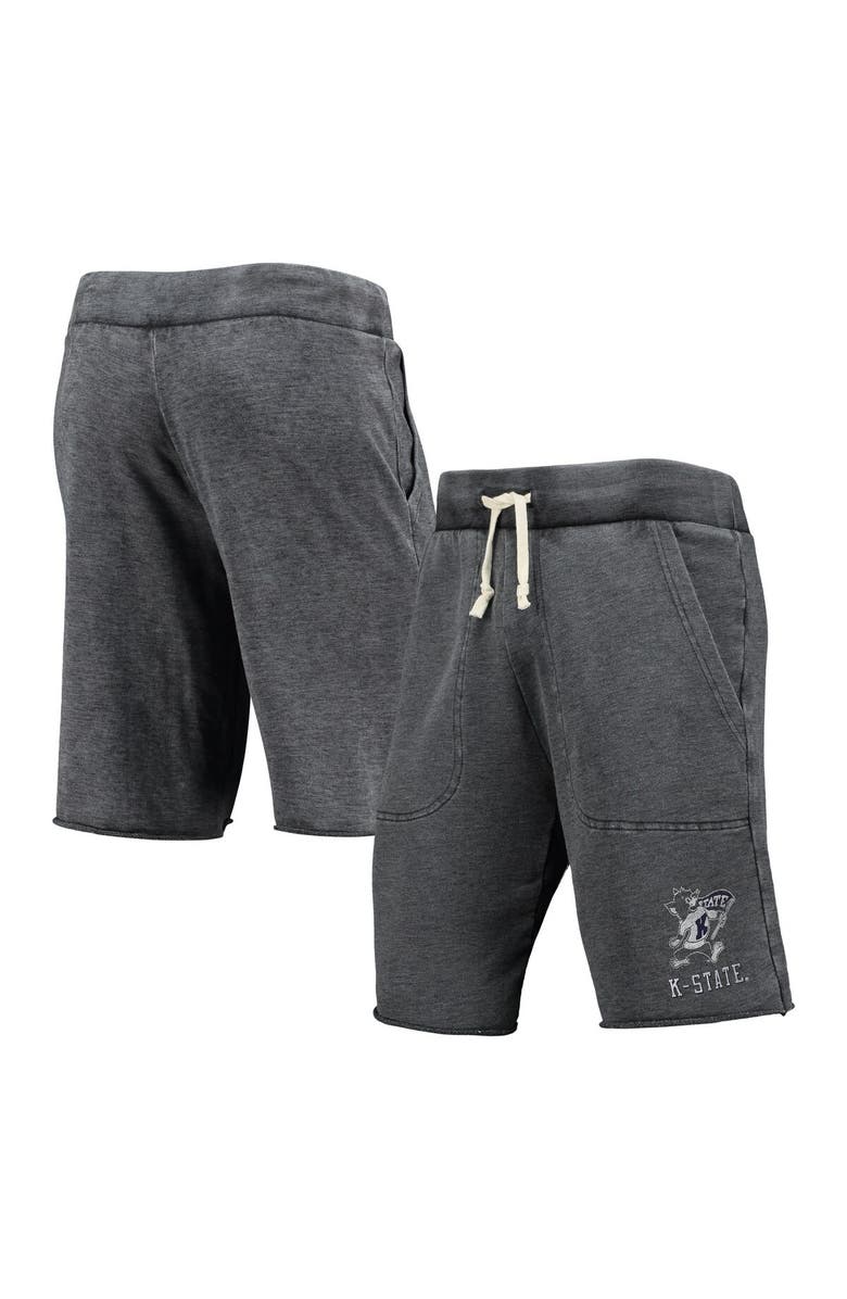 ALTERNATIVE APPAREL Men's Heathered Black Alternative Apparel Kansas State Wildcats Victory Lounge Shorts, Main, color, 