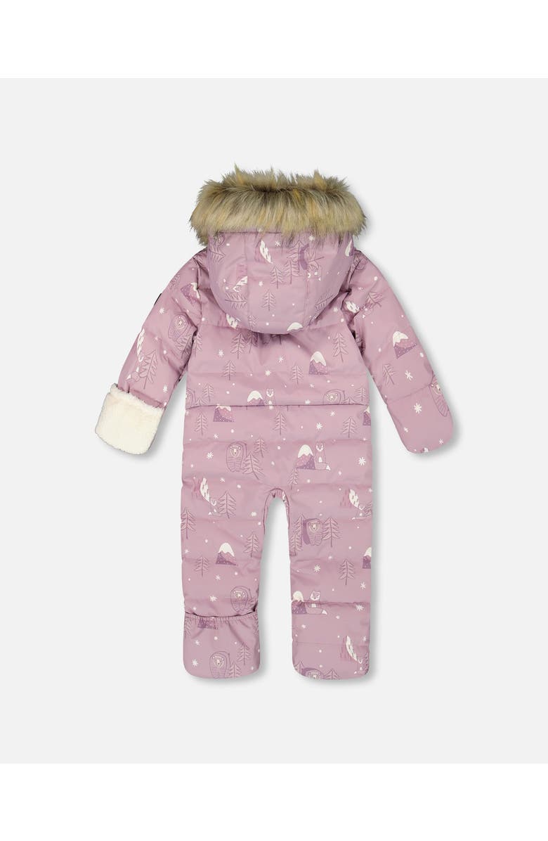 Deux par Deux One-Piece Snug Snowsuit Designed for Car Seat Bear, Alternate, color, Purple