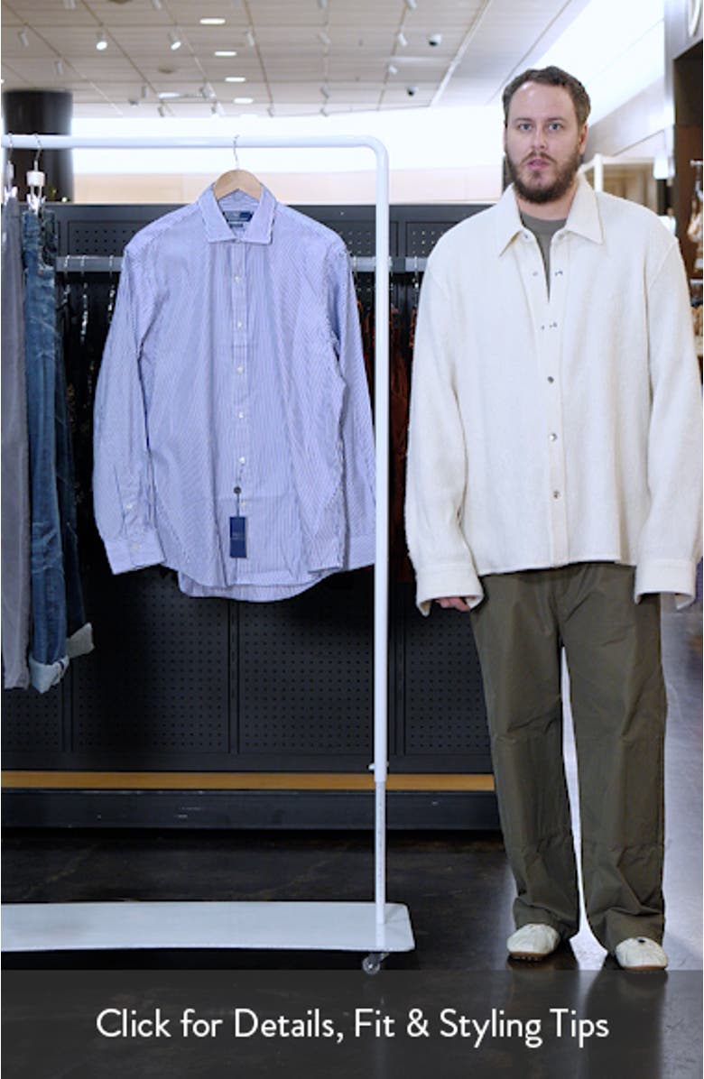 Classic Fit Stripe Cotton Poplin Button-Up Shirt, sales video thumbnail