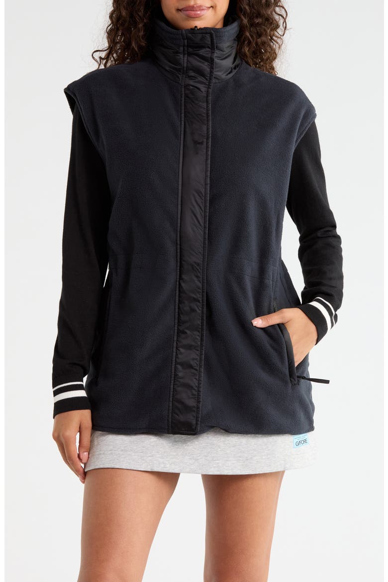 Reversible Fleece & Nylon Vest, Alternate, color, ONYX