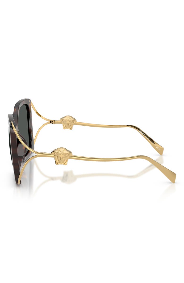 Versace 58mm Square Sunglasses, Alternate, color, Havana / Dark Grey