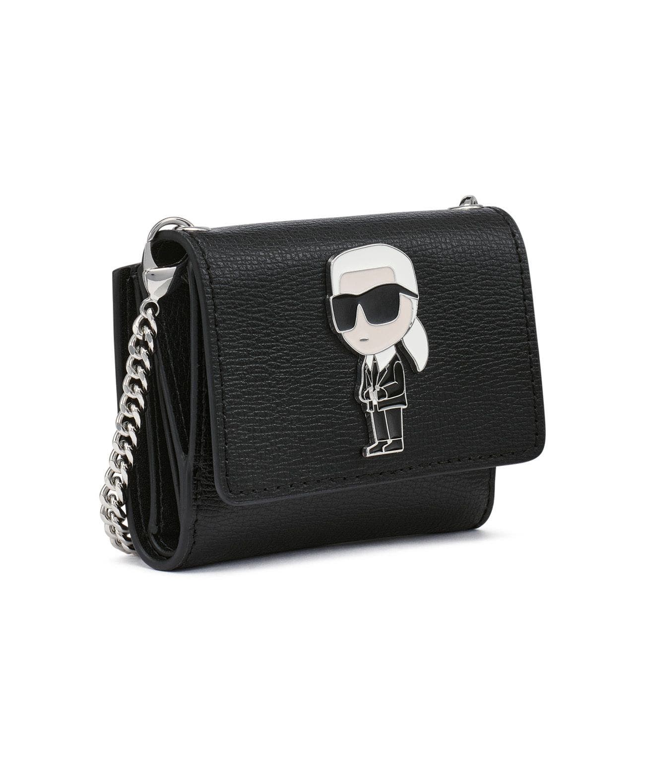 KARL LAGERFELD PARIS Wallet On Chain, Alternate, color, Black/Black Multi