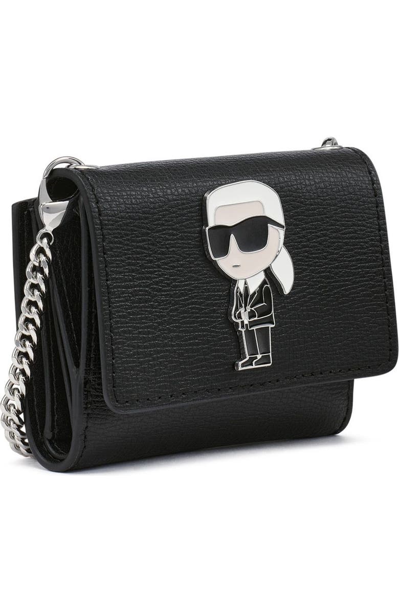 KARL LAGERFELD PARIS Wallet On Chain, Alternate, color, Black/Black Multi