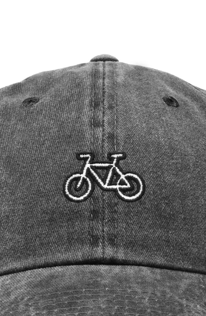 Dalix Bike Embroidered Cycling Cap, Alternate, color, Washed Black
