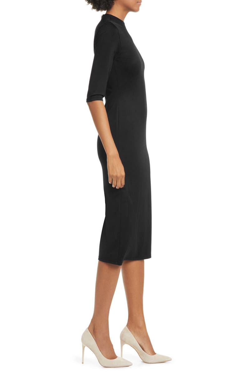 Alice + Olivia Delora Fitted Mock Neck Dress, Alternate, color, 