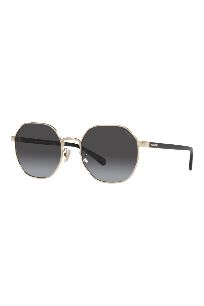 56mm Gradient Hexagonal Sunglasses, Alternate, color, GREY FLASH