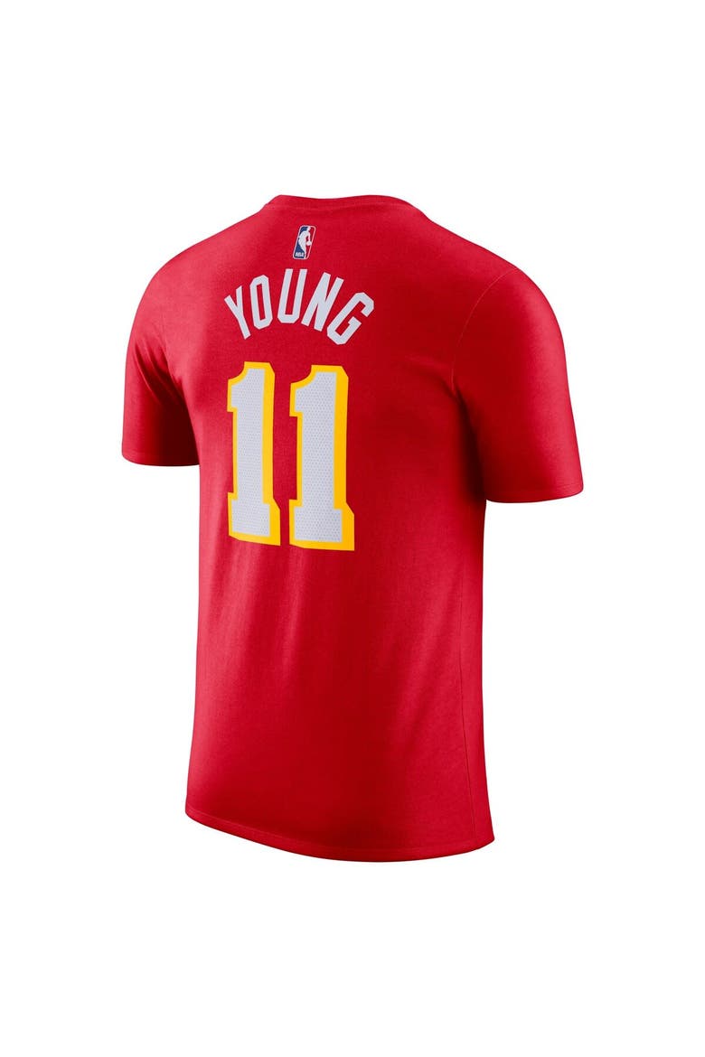 Men's Nike Trae Young Red Atlanta Hawks Icon 2022/23 Name & Number T-Shirt, Alternate, color, Red