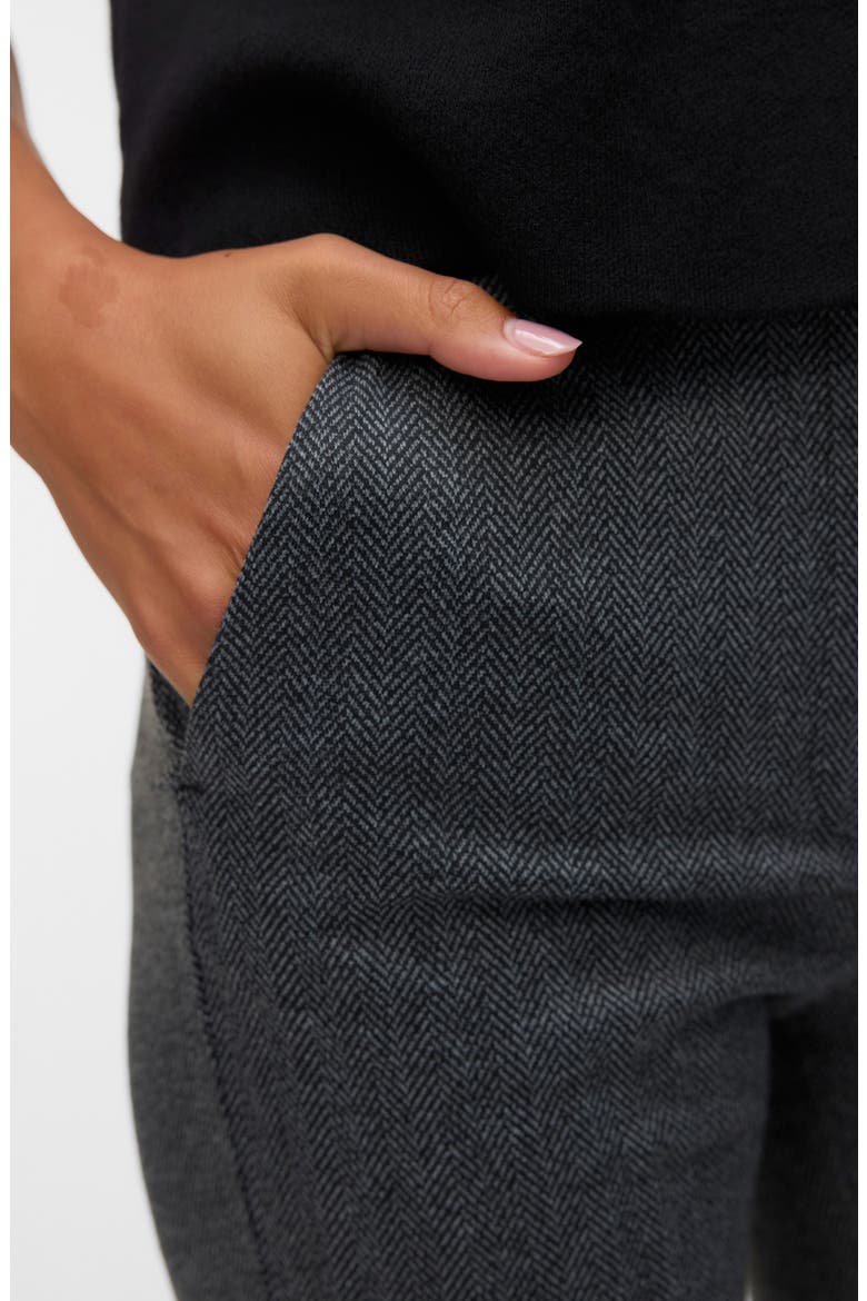 Vmzamira Mid Waist Trousers, Alternate, color, BLACK DETAIL HERRING