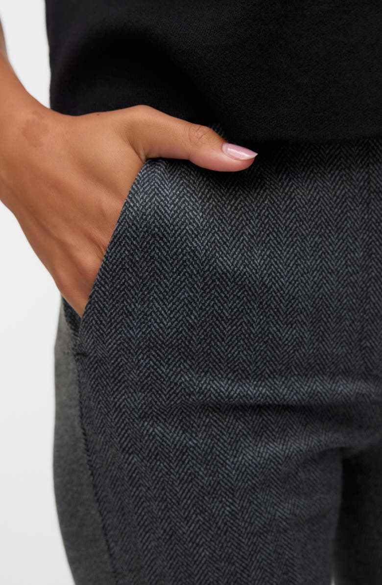 VERO MODA Vmzamira Mid Waist Trousers, Alternate, color, Black Detail Herring