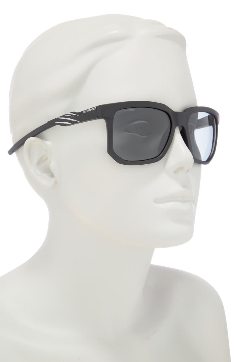 PHILIPP PLEIN Sport 56mm Square Sunglasses, Alternate, color, Black Black Smoke
