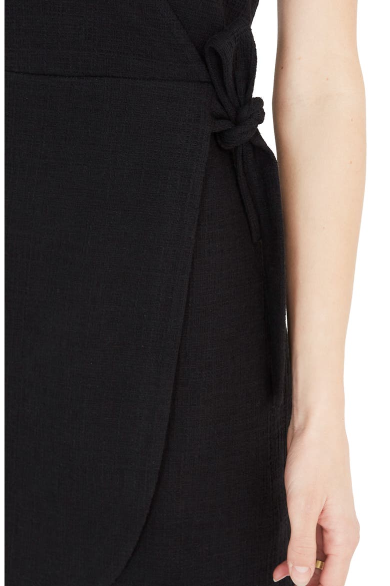 Texture & Thread Short Sleeve Side Tie Dress, Alternate, color, TRUE BLACK