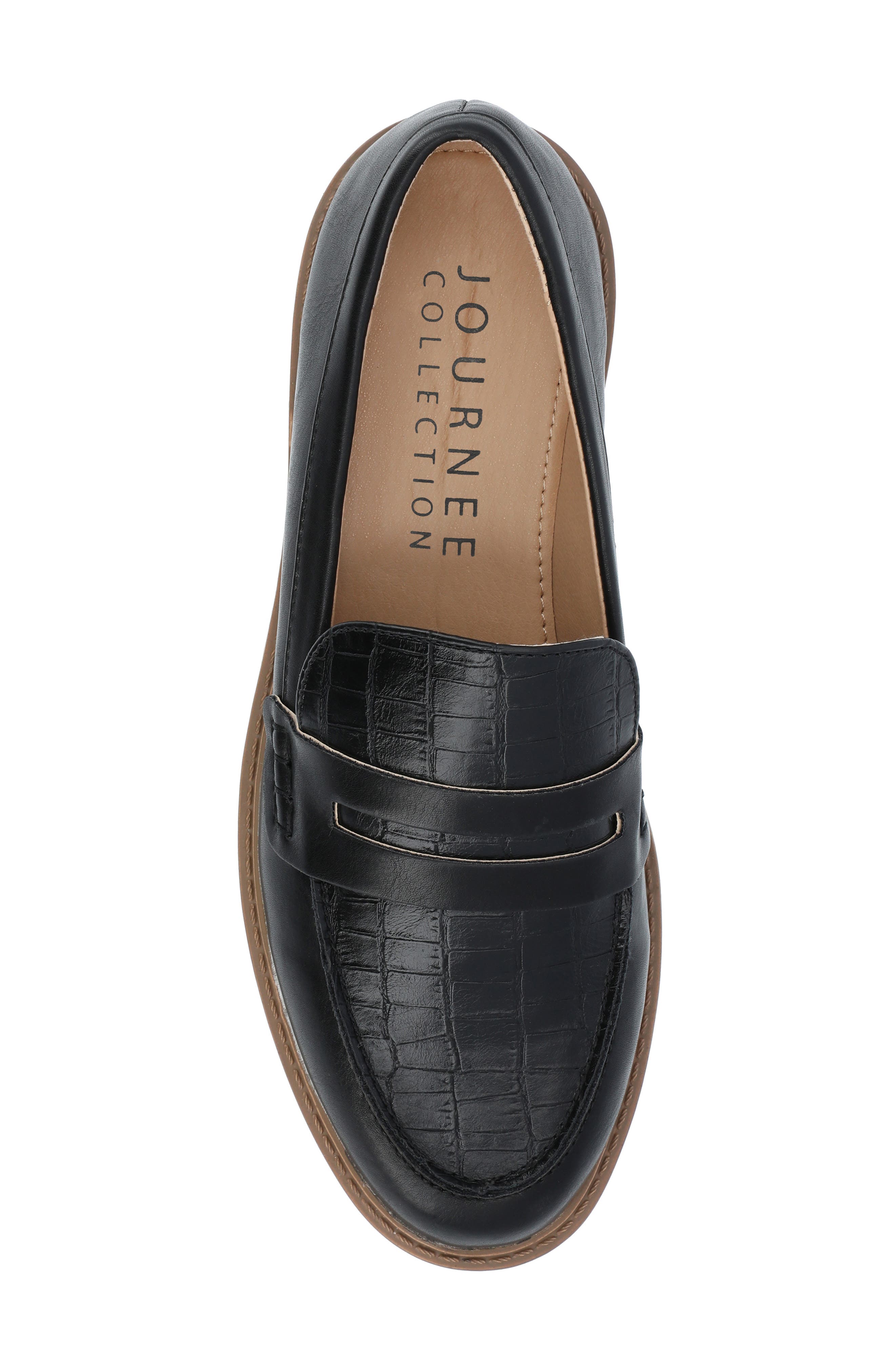 Journee Collection Kenly Penny Loafer - Wide Width, Alternate, color, Black