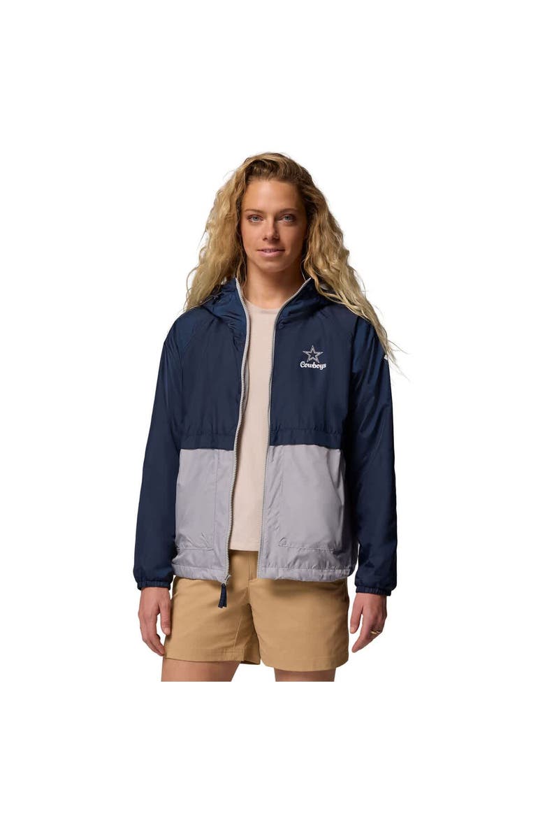 Women's Columbia Navy/Gray Dallas Cowboys Spire Hoodie Windbreaker, Alternate, color, Navy