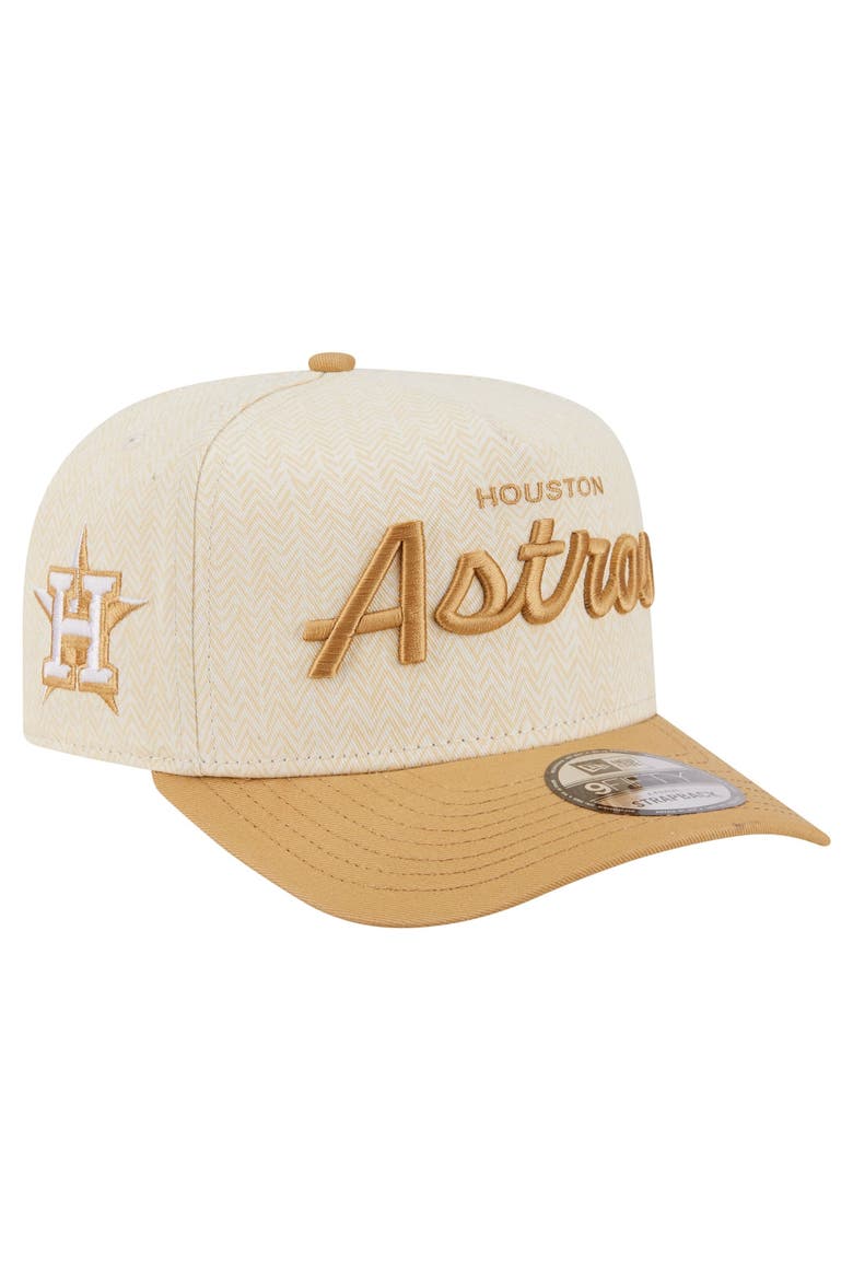 Men's New Era  Cream Houston Astros Herringbone 9FIFTY A-Frame Snapback Hat, Main, color, Cream