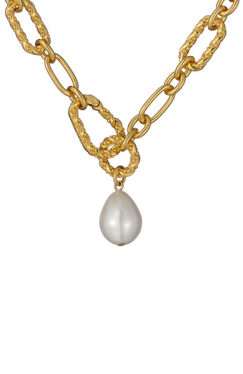 Ted Baker Timora Twisted Faux Pearl Pendant Necklace In Gold Tone Pearl