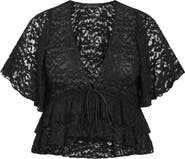 City Chic Lily Sheer Lace Crop Top