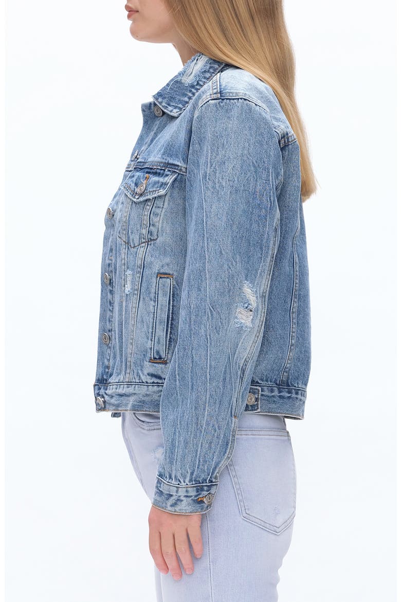 Distressed Denim Jacket, Alternate, color, MERCY BLUE