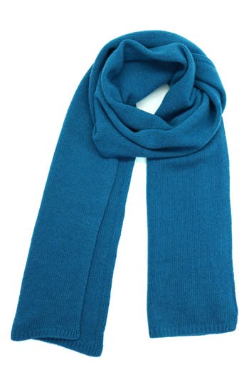 Portolano Solid Cashmere Scarf In Blue