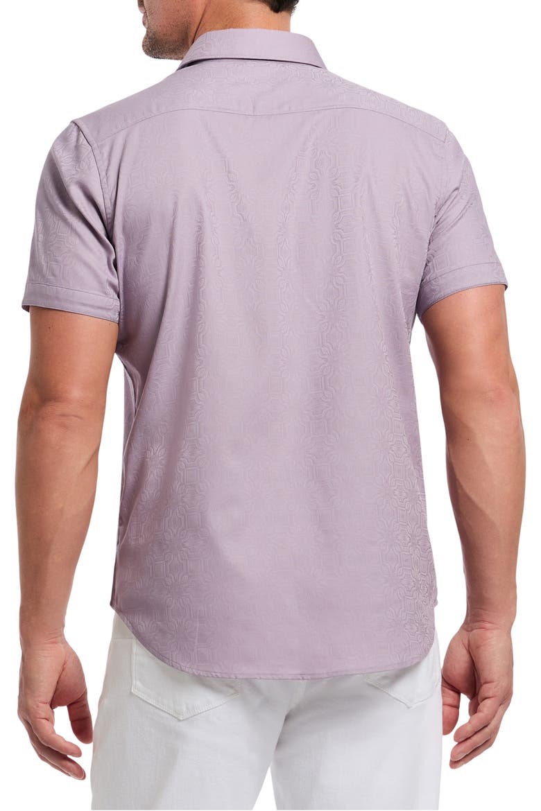Odyssey Short Sleeve Woven Button-Up Shirt, Alternate, color, LILAC