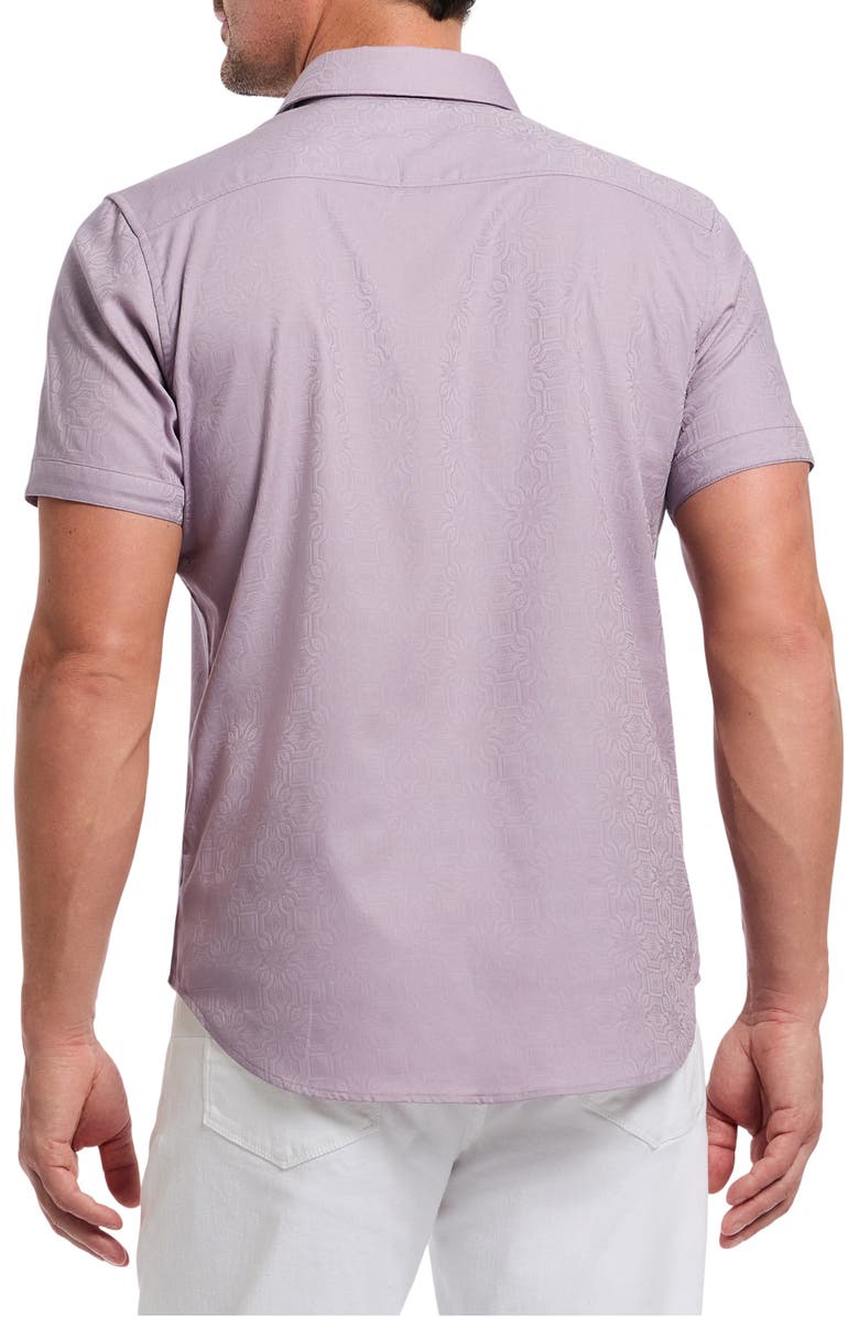 Robert Graham Odyssey Short Sleeve Woven Button-Up Shirt, Alternate, color, Lilac