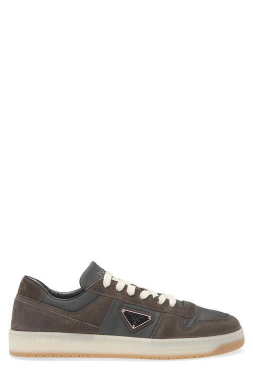 Prada Sneakers Downtown In Re-nylon And Gray Suede Men In Metallic