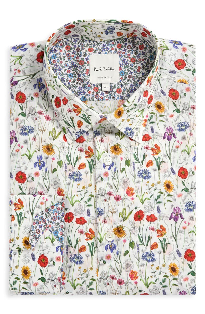 Paul Smith London Tailored Fit Floral Dress Shirt, Main, color, 