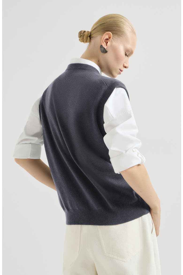 Cashmere knit vest, Alternate, color, Blue