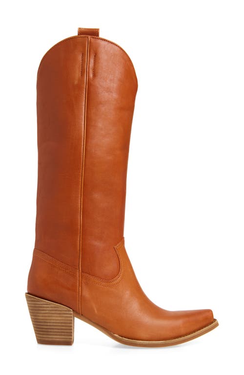 Jeffrey Campbell Rancher Knee High Western Boot In Tan Sanded